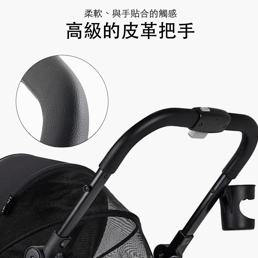 韓國 Rottie 雙開敞篷氣輪寵物推車 Noblesse Dome A ｜一秒自動收車｜沙漠棕 - 高品質寵物推車 - 特價 $TWD 12750｜LOVE PET FAMILY