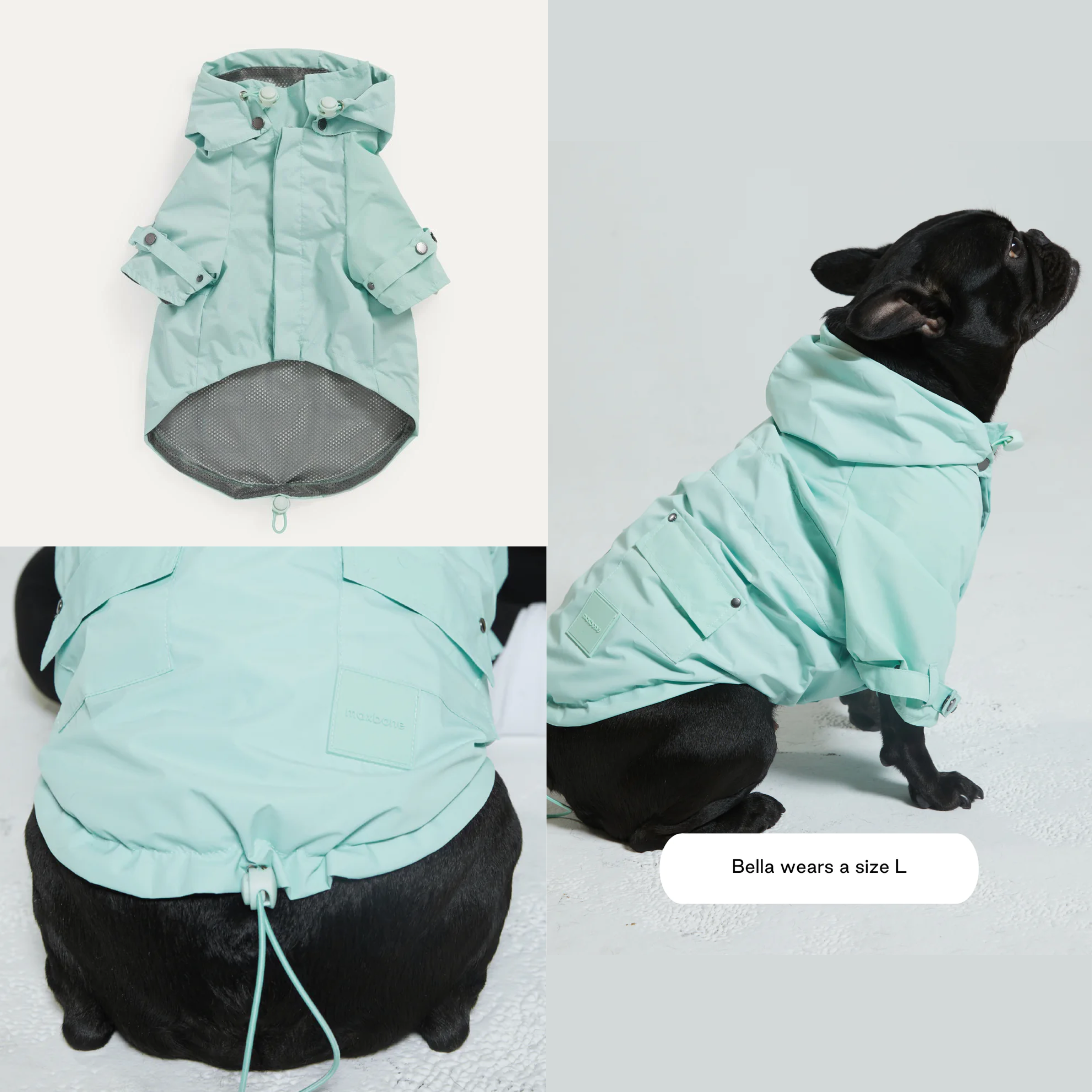 American maxbone lightweight functional hooded dog raincoat Talon Riancoat 